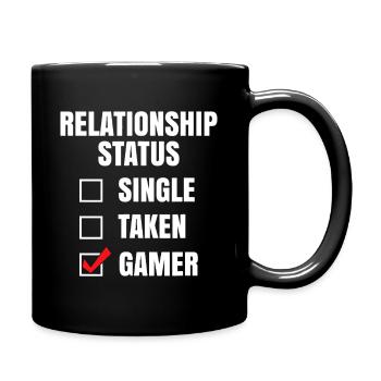 Beziehungsstatus: Gamer - Tasse einfarbig - Schwarz - Rechts