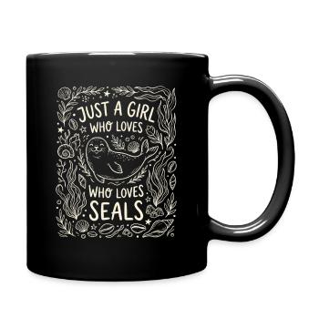 Motif La fille adore les phoques - Mug uni - noir - Droite