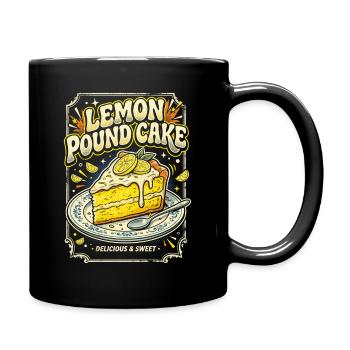 Lemon pound cake illustration - Full Colour Mug - black - Right