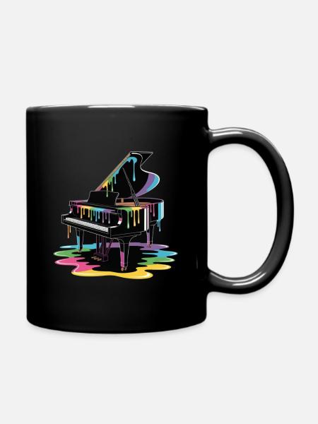 Buntes klavier - Tasse einfarbig - Schwarz