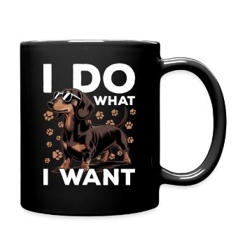 Teckel de race de chien drôle - Mug uni - noir - Droite