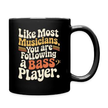 Bassiste Following A Bass Band, Bassspieler - Mug uni - noir - Droite