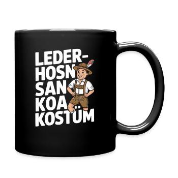 Lederhosen Kostüm Karikatur - Tasse einfarbig - Schwarz - Rechts