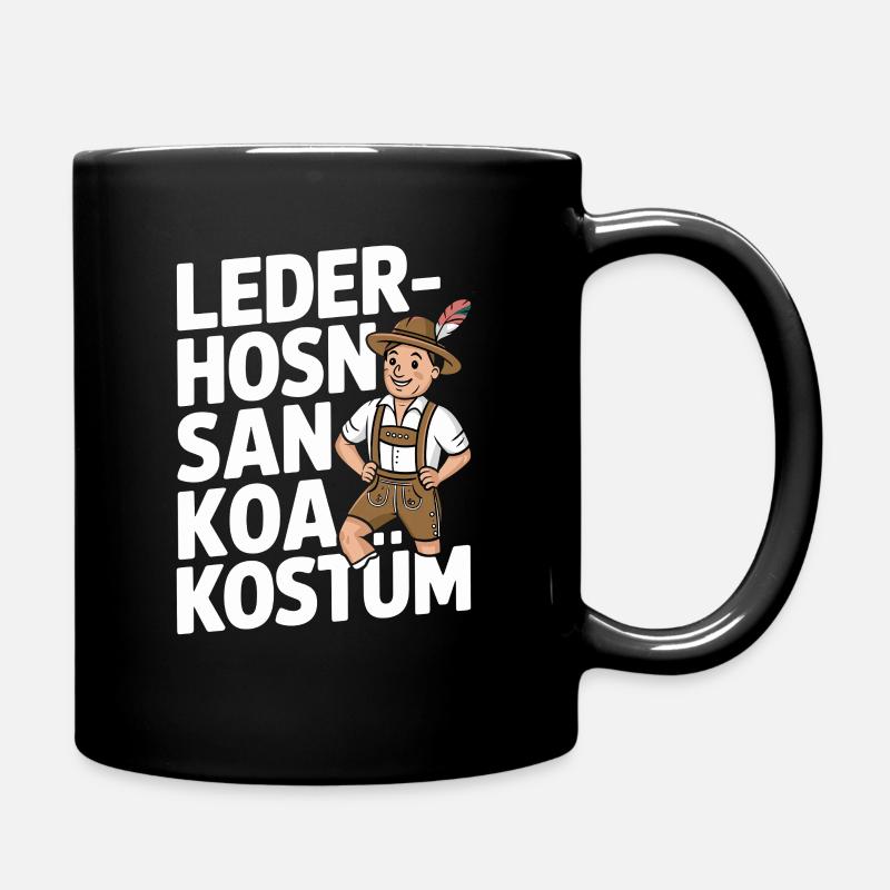 Lederhosen Kostüm Karikatur - Tasse einfarbig - Schwarz