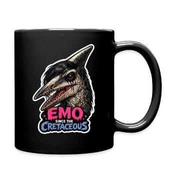 Emo Dinosaur, Sad Dino, Emotional - Full Colour Mug - black - Right