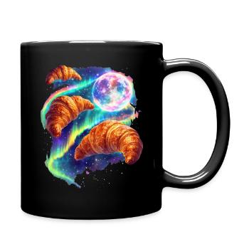 Cosmic croissants in the starry sky - Full Colour Mug - black - Right