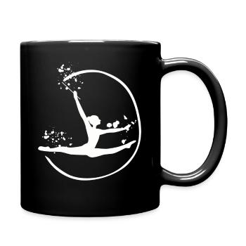 Gymnastin Mit Band Rhythmische Sportgymnastik - Tasse einfarbig - Schwarz - Rechts
