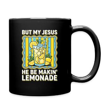 Jesus macht Limonade – Bunter Shaker - Tasse einfarbig - Schwarz - Rechts