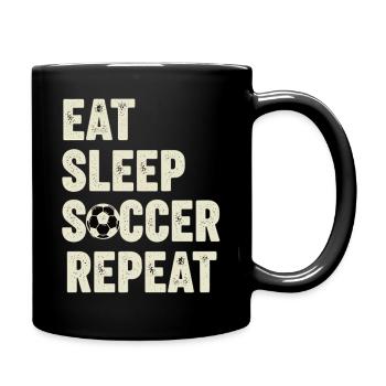 Eat Sleep Soccer Repeat Football Fan - Full Colour Mug - black - Right
