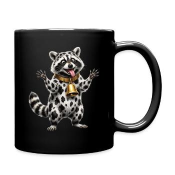 Funny Mixed Raccoon Cow Pattern - Full Colour Mug - black - Right