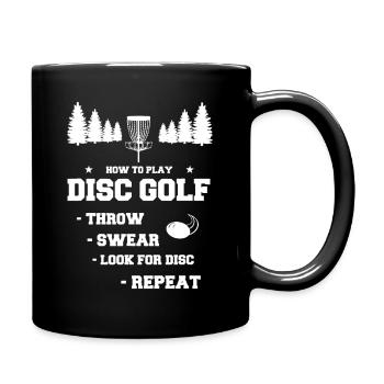 Disc Golf Ritual: Throw, Look, Repeat - Full Colour Mug - black - Right