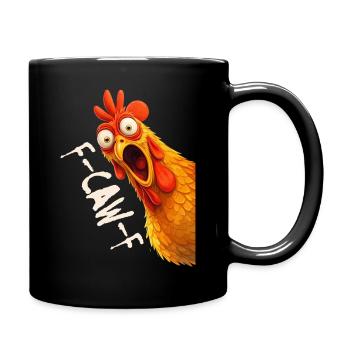 F-Caw-F Graphique drôle de mème de coq de poulet - Mug uni - noir - Droite