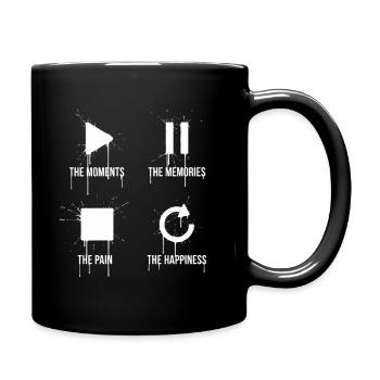 Mindfulness, Moments, Memories, Happiness - Full Colour Mug - black - Right