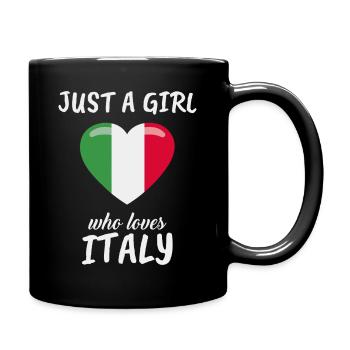 Just a Girl Who Loves Italy Heart - Full Colour Mug - black - Right