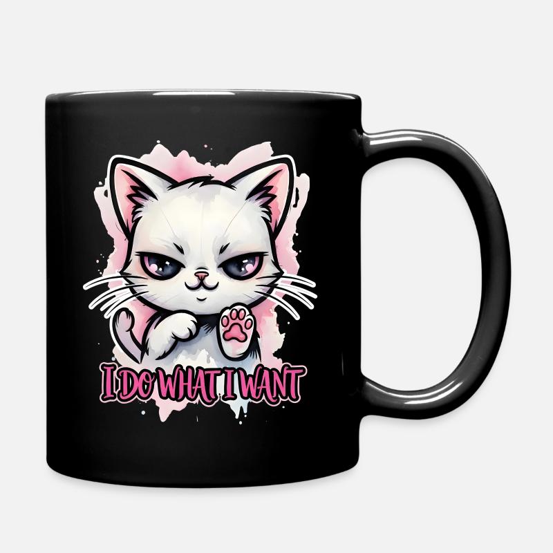 Freche Katze I Do What I Want - Tasse einfarbig - Schwarz
