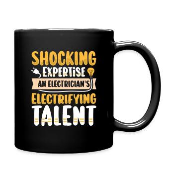 Elektriker Elektroniker Elektroinstallateur - Tasse einfarbig - Schwarz - Rechts