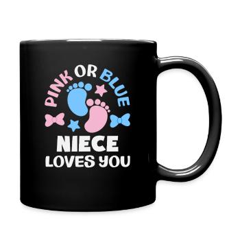 Révélation du genre Rose ou Bleu de la nièce qui t’aime - Mug uni - noir - Droite