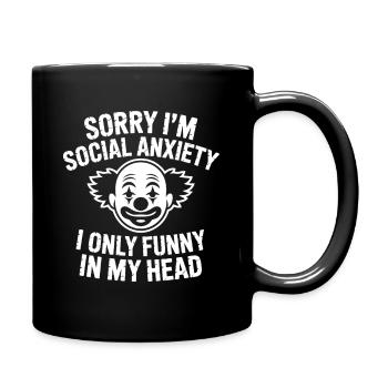 Social freak introvert awkward humor - Full Colour Mug - black - Right