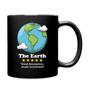 Die Erde - Tasse einfarbig - Schwarz - Rechts