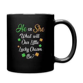 Baby Party Gender Reveal St. Patrick Day - Tasse einfarbig - Schwarz - Rechts
