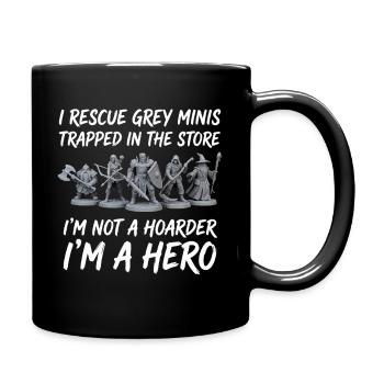 Ich bin kein Messie, ich bin ein Held - Tasse einfarbig - Schwarz - Rechts