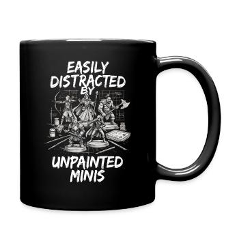 Distrait par des figurines non peintes - Mug uni - noir - Droite