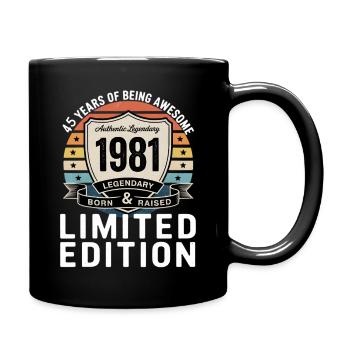 Vintage 1981 45th Birthday Gift Men Women 45 - Mug uni - noir - Droite