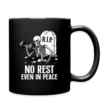 No Rest Even In Peace Skelett Fitness - Tasse einfarbig - Schwarz - Rechts