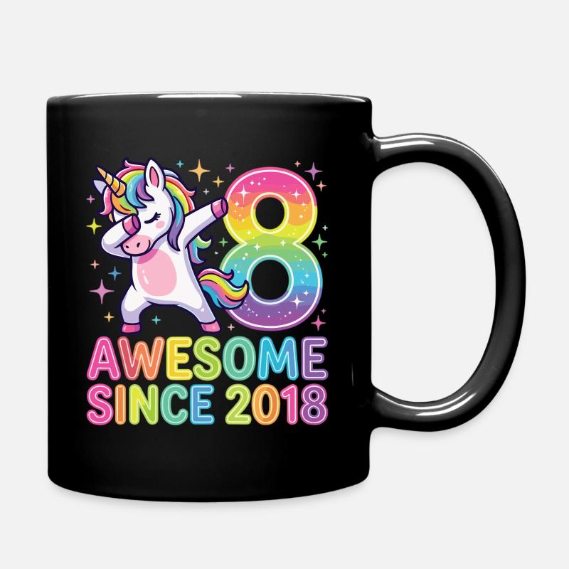 Unicorn Rainbow Eight-design - Enfärgad mugg - svart