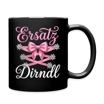 Tracht Ersatz Dirndl Shirt Damen Trachtenshirt - Tasse einfarbig - Schwarz - Rechts