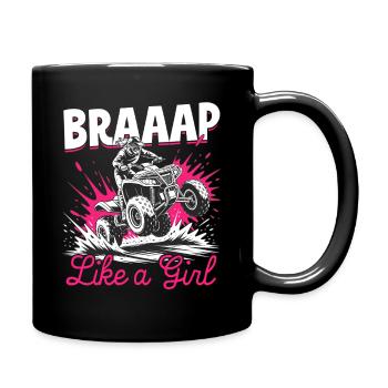 Quad ATV Woman Girl Four Wheeler - Full Colour Mug - black - Right