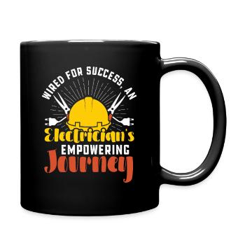Elektriker Elektroniker Elektroinstallateur - Tasse einfarbig - Schwarz - Rechts