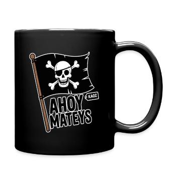 Piratenschädel-Flagge Ahoi Kameraden - Tasse einfarbig - Schwarz - Rechts