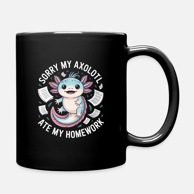 Axolotl Ate My Homework - Full Colour Mug - black