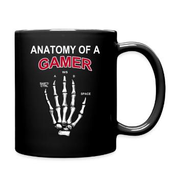Anatomy of a Gamer, for gamers, WASD - Full Colour Mug - black - Right