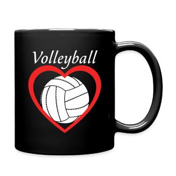 Volleyball Amour du cœur - Mug uni - noir - Droite