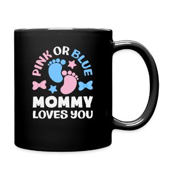 Rose ou bleu Maman t’aime Révélation du genre - Mug uni - noir - Droite