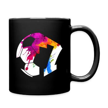 NR. 7 FUßBALLER NUMMER 7 FUßBALL 7. GEBURTSTAG - Tasse einfarbig - Schwarz - Rechts