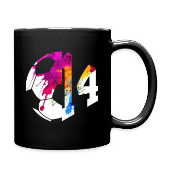 NON. 14 FOOTBALLEUR NUMÉRO 14 FOOTBALL 14E ANNIVERSAIRE - Mug uni - noir - Droite