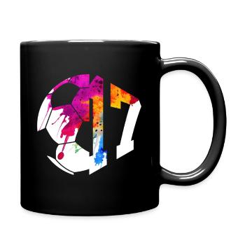 NON. 17 FOOTBALLEUR NUMÉRO 17 FOOTBALL 17E ANNIVERSAIRE - Mug uni - noir - Droite