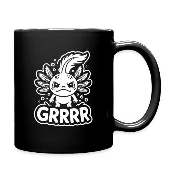 Grump Axolotl - Tasse einfarbig - Schwarz - Rechts