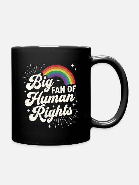 Big Fan Of Human Rights Regenbogen Design - Tasse einfarbig - Schwarz