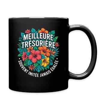 Métier Meilleur Trésorière Fleurs - Mug uni - noir - Droite