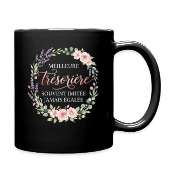 Métier Meilleur Trésorière Fleurs - Mug uni - noir - Droite