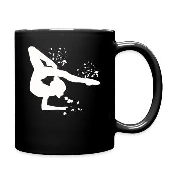Gymnast with clubs rhythmic gymnastics - Full Colour Mug - black - Right