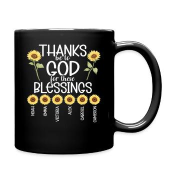 La foi chrétienne du tournesol prie Jésus - Mug uni - noir - Droite