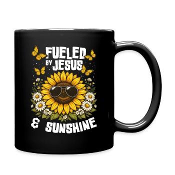 La foi chrétienne du tournesol prie Jésus - Mug uni - noir - Droite