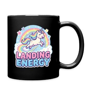 Landing Energy Unicorn Rainbow - Full Colour Mug - black - Right