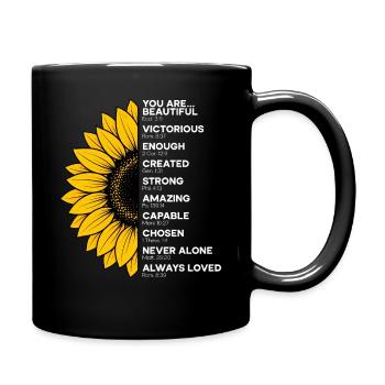 La foi chrétienne du tournesol prie Jésus - Mug uni - noir - Droite