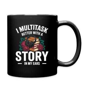 Livres audio Multitâche Histoires Livres Nerd - Mug uni - noir - Droite